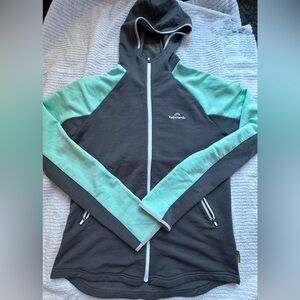 Kathmandu Two-Tone Hooded Jacket in Gray and Mint